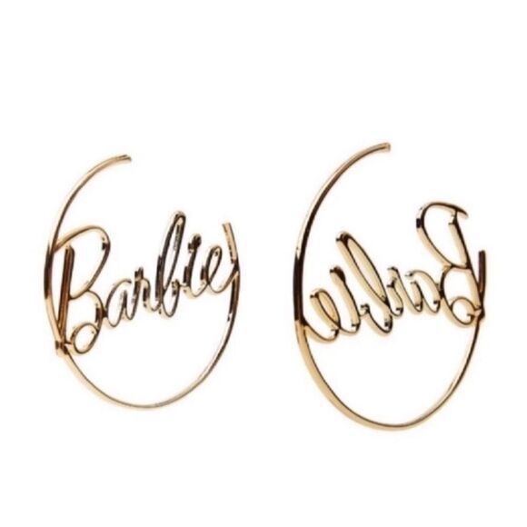 New Barbie Gold Plated Hoop Earrings - Picture 8 of 9